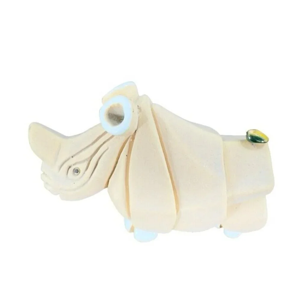 Artesania Rinconada Figurine Made In Uruguay Marked Whimsical Rhinoceroses Rhino